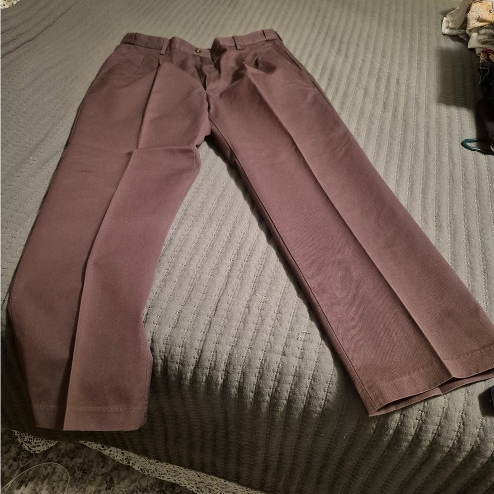 Haggar Men's Elegant Brown Dress Pants